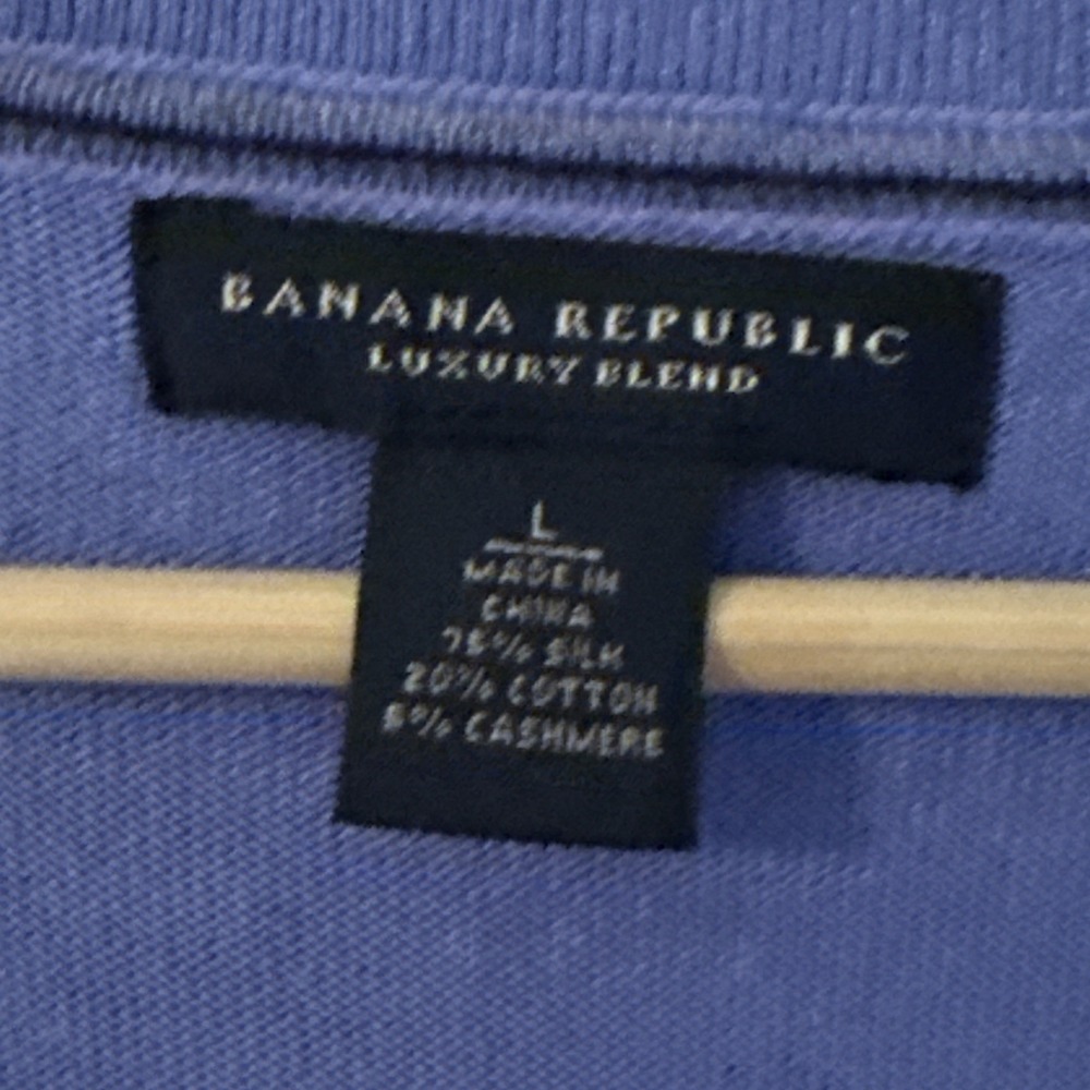 Banana Republic V Neck Sweater Mens Size L Purple‎ Pullover Silk Cashmere Luxury - Picture 4 of 9
